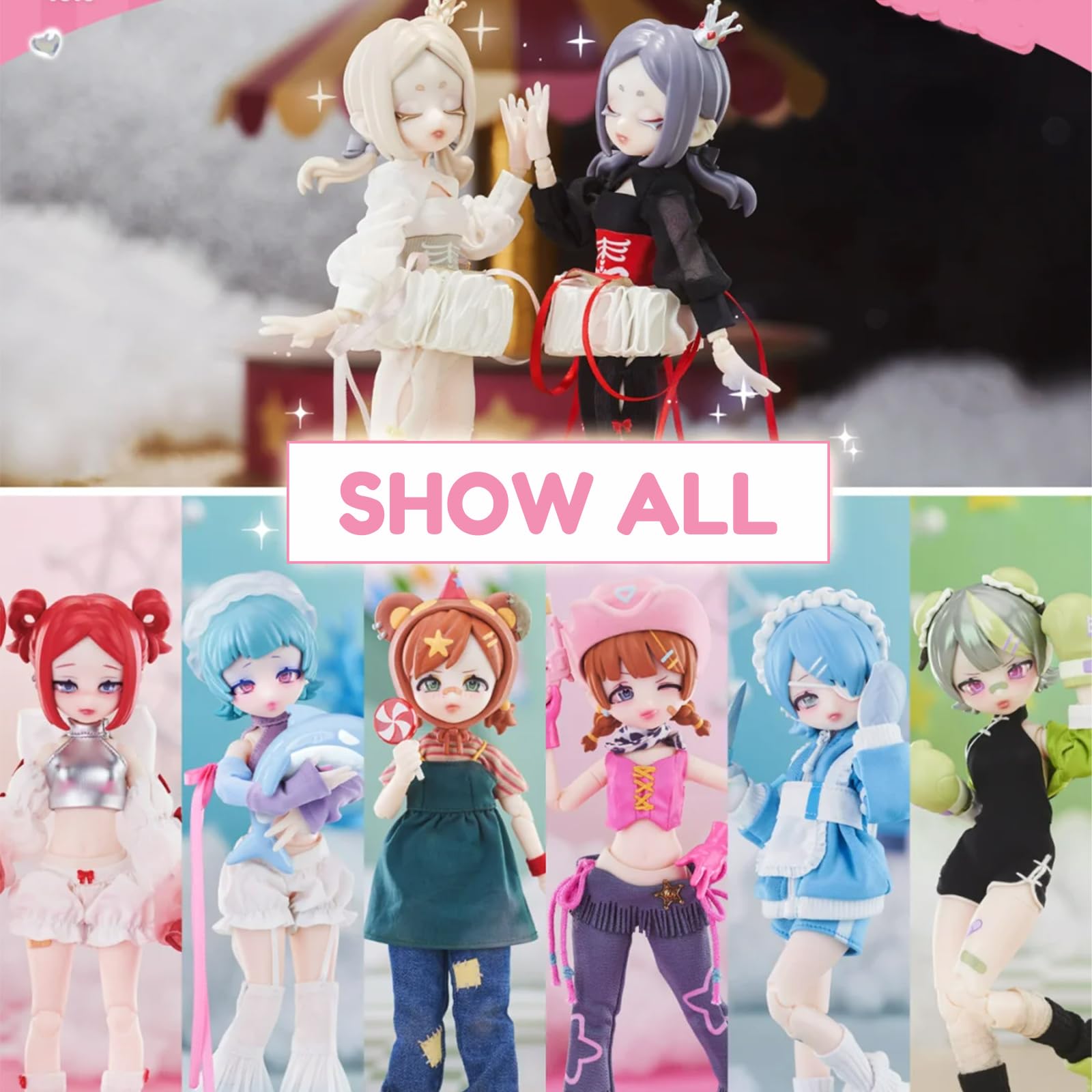 CALEMBOU BJD Blind Box, Electronic Cute Pet Series 20cm Ball Jointed Doll, Cute Dress Up Doll with Joints, Collection Action Figure Toys, Gift for Girls Boys ()