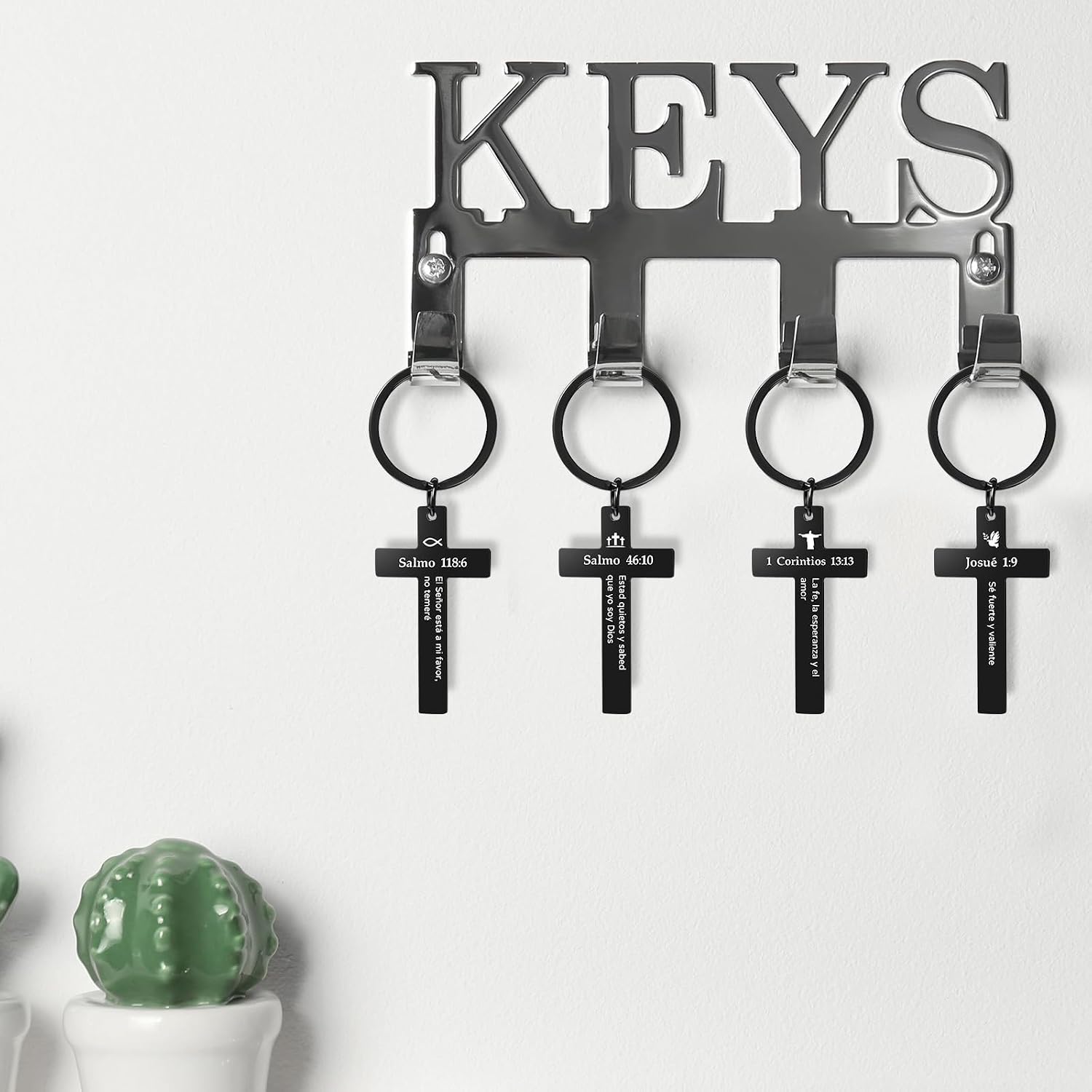 45 Pcs Christian Cross Keychain Bulk 15 Styles Bible Verse Keychain Stainless Steel Religious Inspirational Gifts