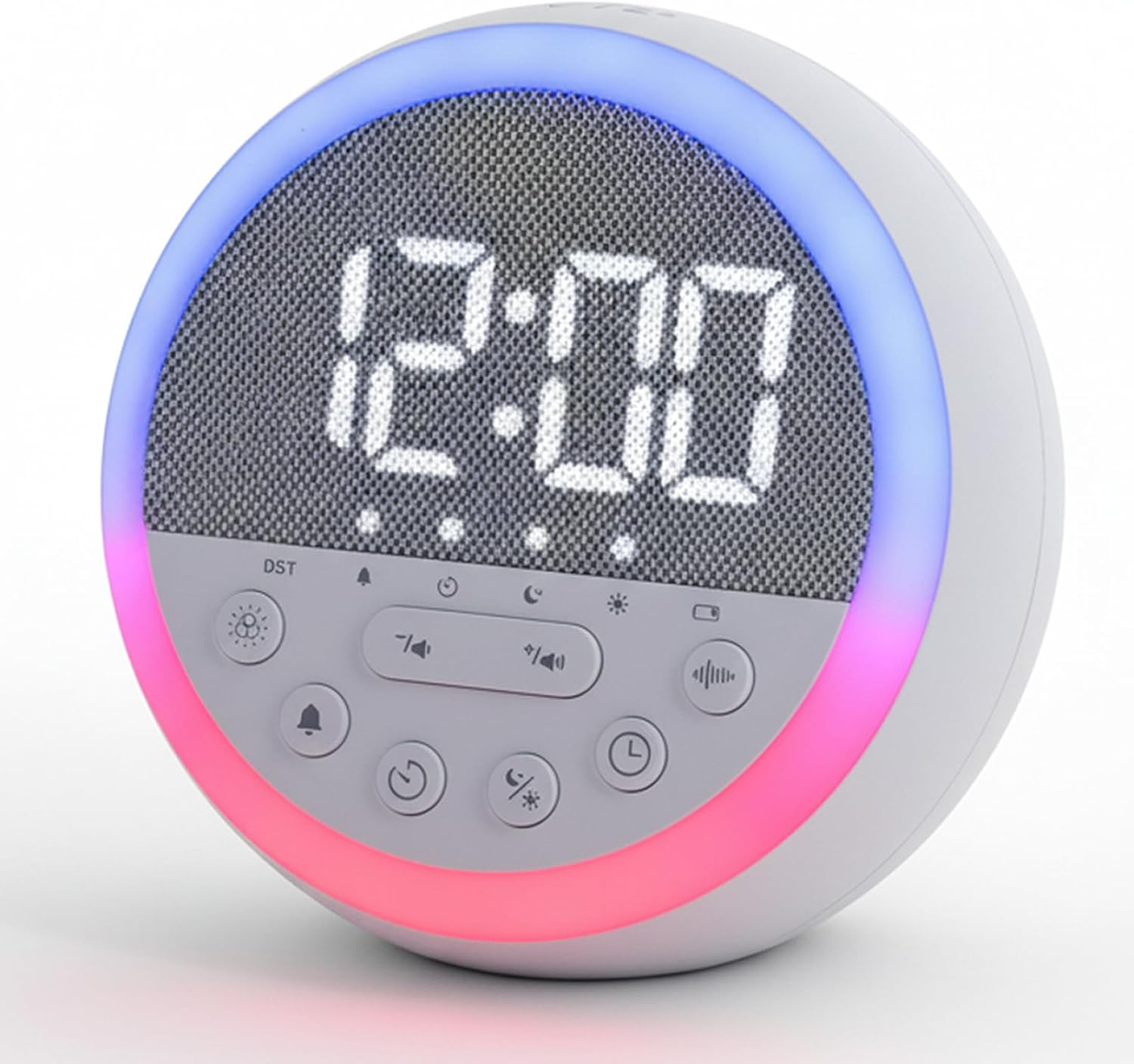 Sunrise Alarm Clock and Sound Machine Nightlight Adjustable Brightness, Rechargeable Wake Up Light Digital, Sleep Timer, Sleep Sounds, White Noise for Baby Kids Adults, Nature Soft Light for Bedroom