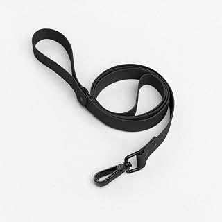 Waterproof PVC Dog Leash - 6FT, Pitch Black | Odor-Resistant, Easy-Clean Design, 360° Swivel Hook, Tangle-Free Walks