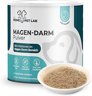 The Home Pet Lab Magen-Darm Pulver für Hunde, 250g - Präbiotika & Probitika zur Darmsanierung für den Hund - Unterstützt bei Durchfall, Verdauung und dem Darmflora Aufbau Hund - mit Flohsamenschalen product image