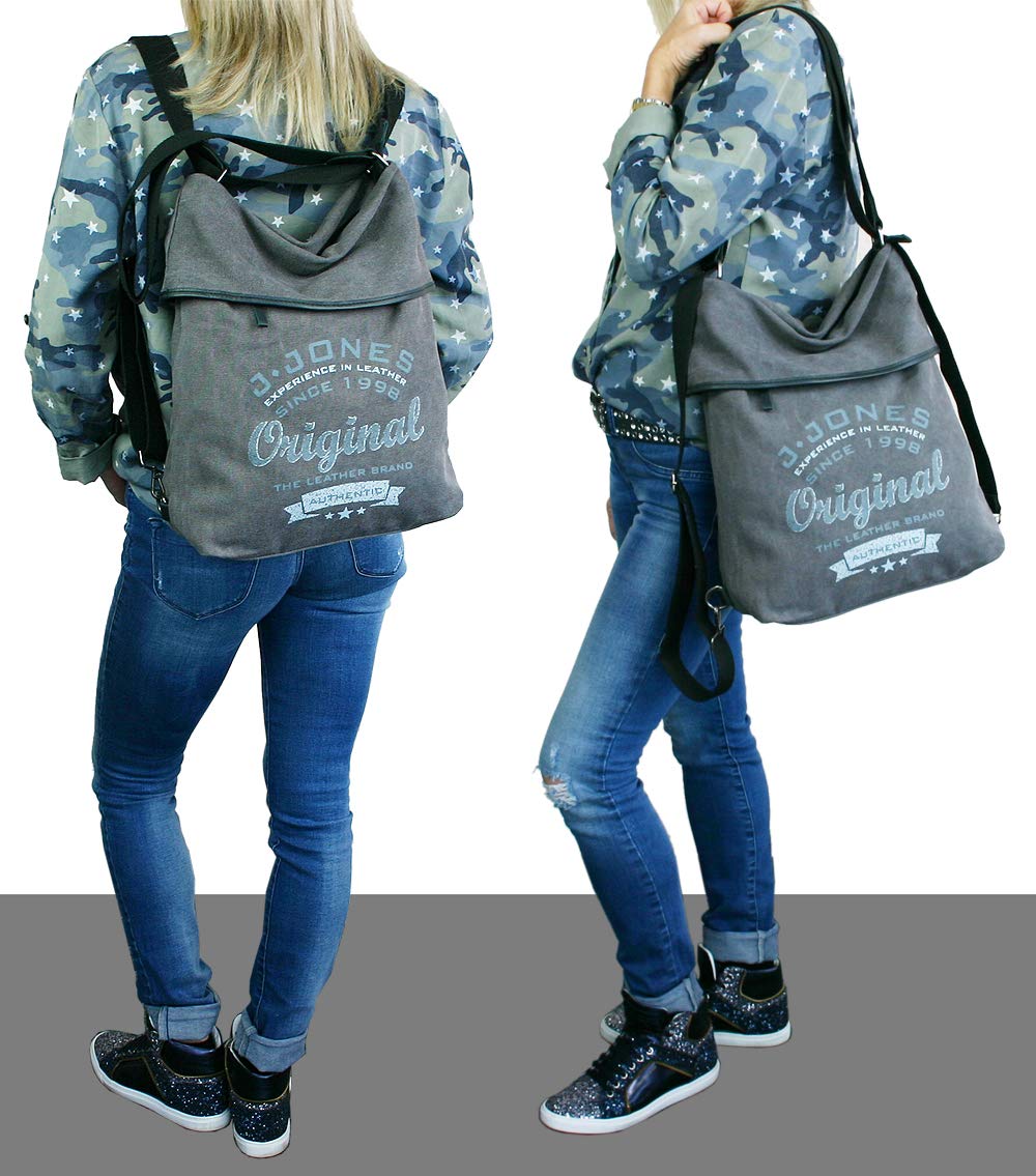 JENNIFER JONES - Große Damen Handtasche aus Canvas - Vintage Look