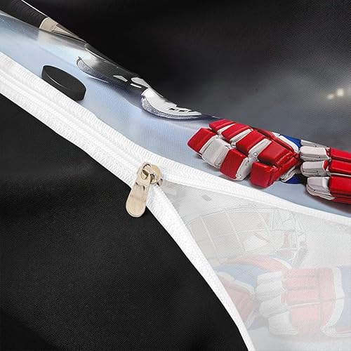 Miniatura 6 de Erosebridal Juego de ropa de cama de hockey sobre hielo, tamaño Queen, funda de edredón de jugador de hockey para niños, niñas, adolescentes,
