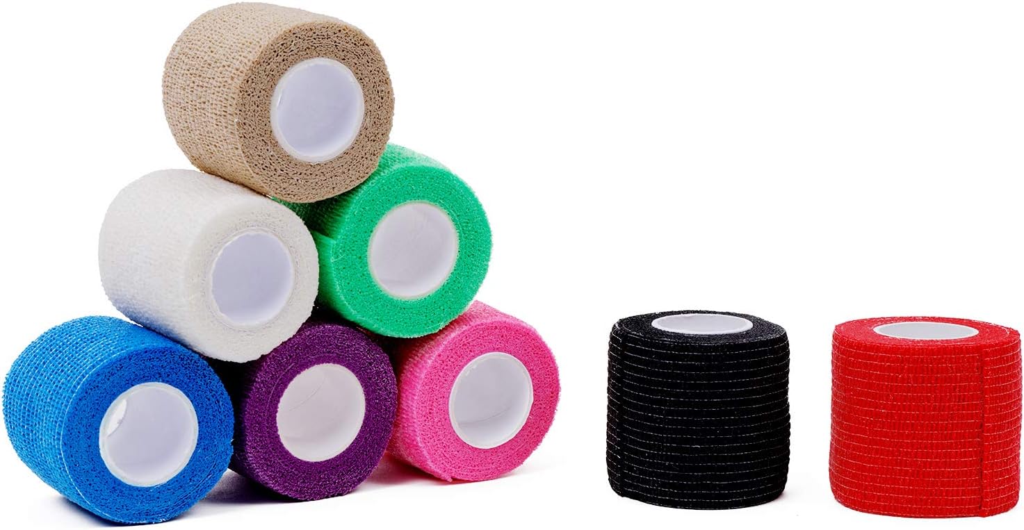 Lucky Interests Vet Wrap, Vet Tape Bulk Self-Adherent Gauze Rolls Breathable Non-Woven Cohesive Bandage First Aid for Dogs Cats Horses…