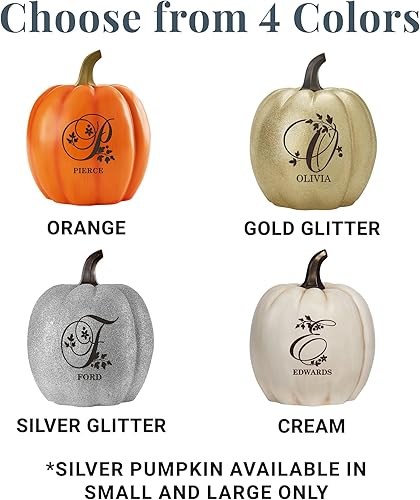 Miniatura 9 de Let's Make Memories - Lámpara de calabaza con nombre - Adorno de otoño - Calabaza luminosa de uso interiorexterior - Nombre e iniciales - Tamaño