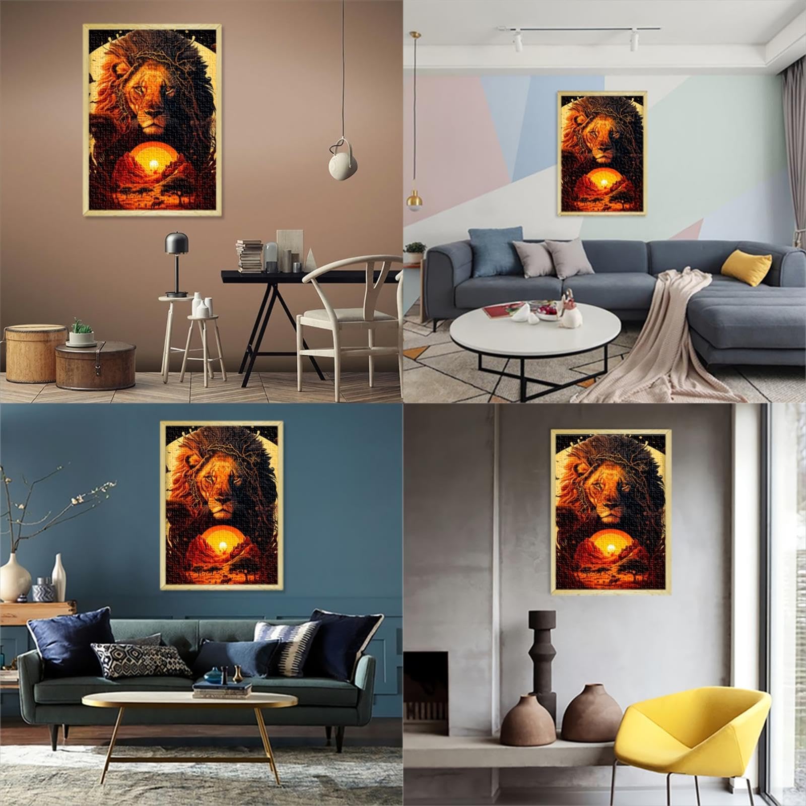Puzzle Puzzle 1000 pezzi Il Re Leone della Giungla Puzzle in legno per adulti e bambini dai 14 anni in su Giochi per famiglie Regali compleanno Natale 1000 pezzi （50x75 cm）