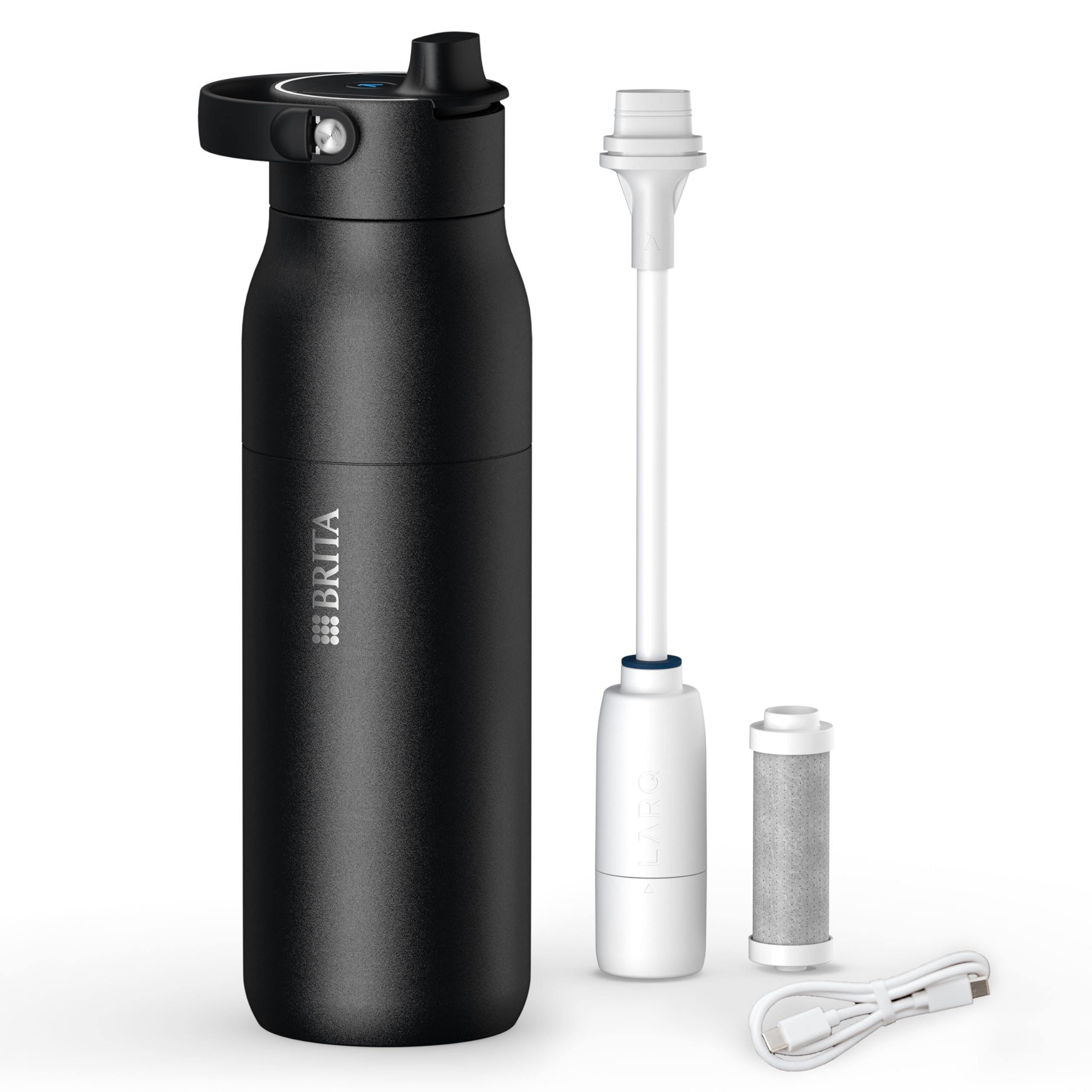 BRITA LARQ iQ Digitale Filter Trinkflasche schwarz (1 L