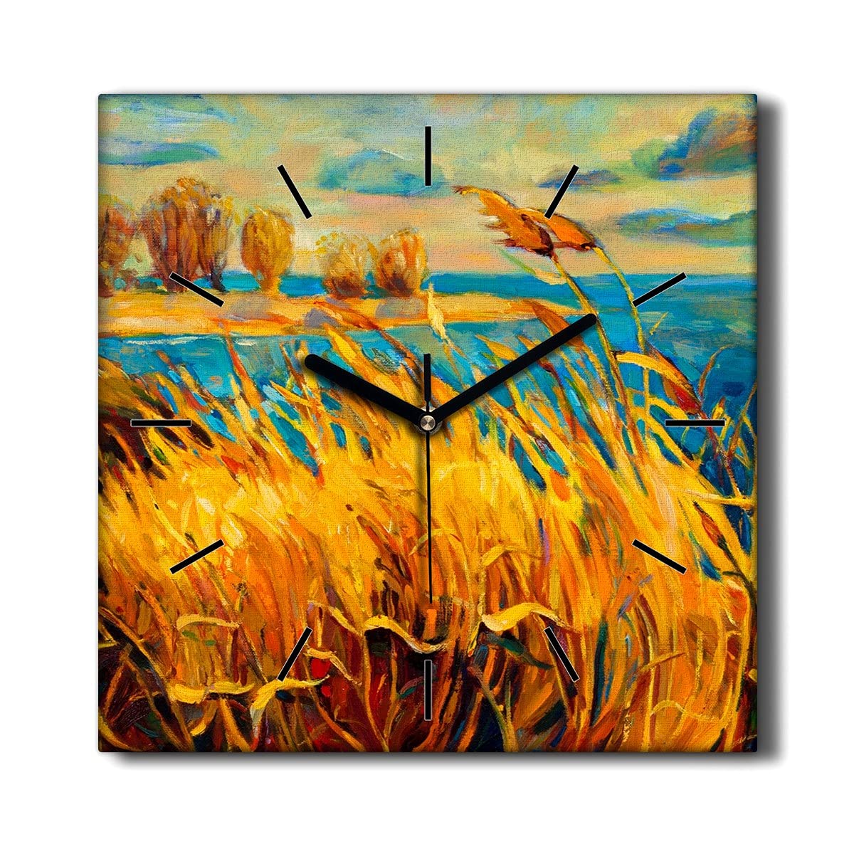 Horloge murale sans tic-tac Coloray toile 30x30cm décorative et silencieuse
