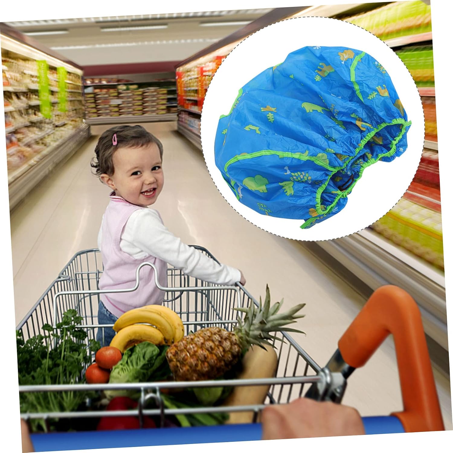 Cartoon Cart Cover for Shopping Cart High Chair Cover for Toddlers Reusable Washable Alternative for Boy Girl