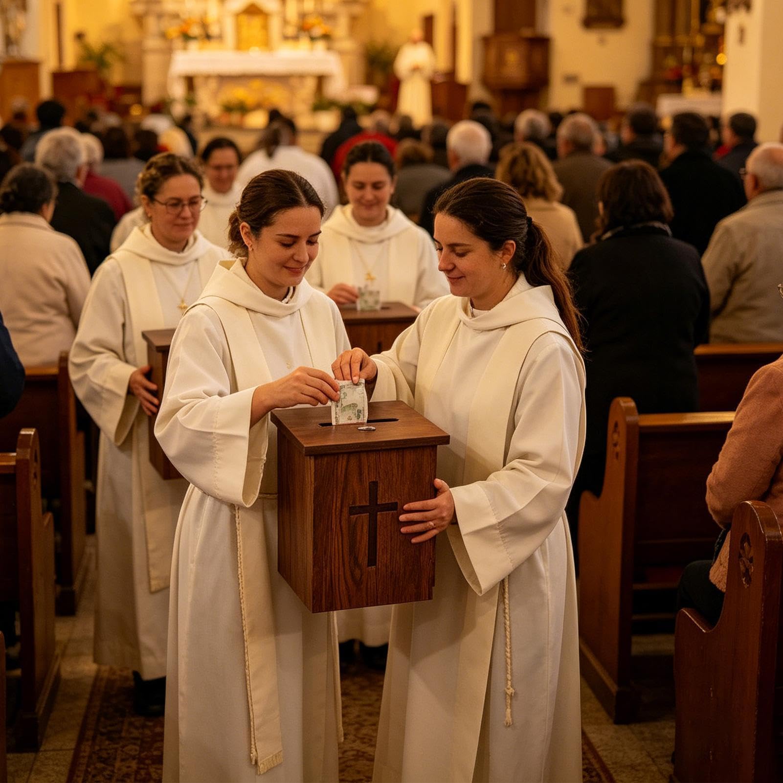 Scatola per donazioni, da parete, in legno, per chiesa, preghiera, per decime, culto di beneficenza, congregazione, servizio religioso, raccolta fondi
