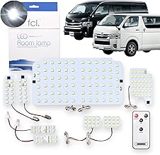 fcl. HiAce 200 Series 8th/7th Type New Model LED Interior Lamp, Dimmable, Remote Control, White, Dedicated Design, Full Set