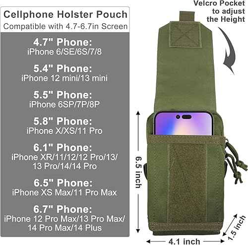 Miniatura 5 de Molle - Bolsa táctica Molle para teléfono celular, funda para cinturón, bolsa de cintura, bolsa de accesorios EDC Molle, pequeña bolsa de utilidad,