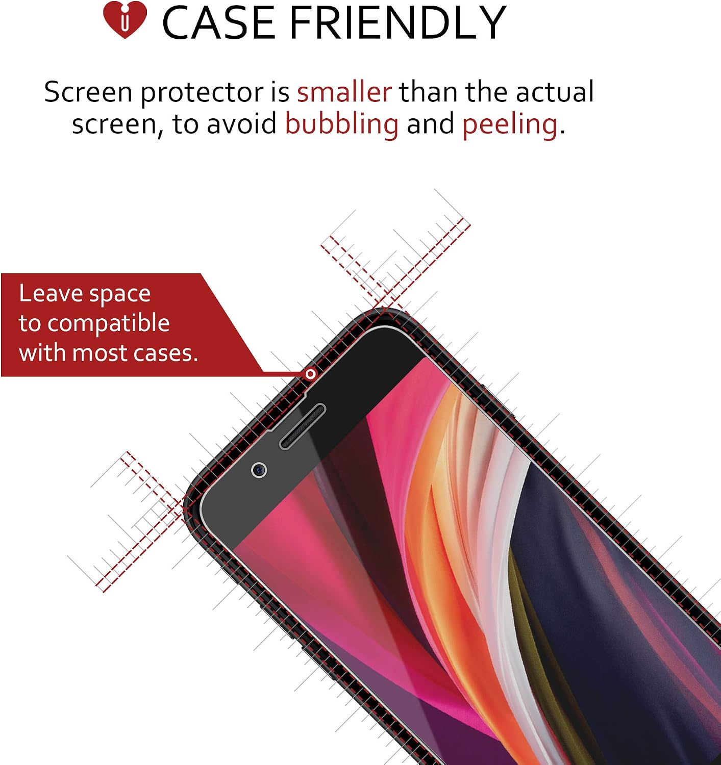 iCarez Tempered Glass Screen Protector for iPhone SE 3/2 (2022/2020) 4.7-inches, 3-Pack