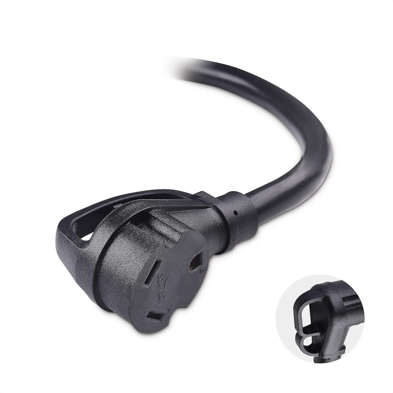 Cable Matters 3 Prong 30 AMP RV Extension Cord (30 AMP RV Cord, RV 30 AMP Extension Cord) - 25 Feet (NEMA TT-30P to TT-30R) & 2-Pack 15 Amp to 3 Prong 30 Amp RV Adapter