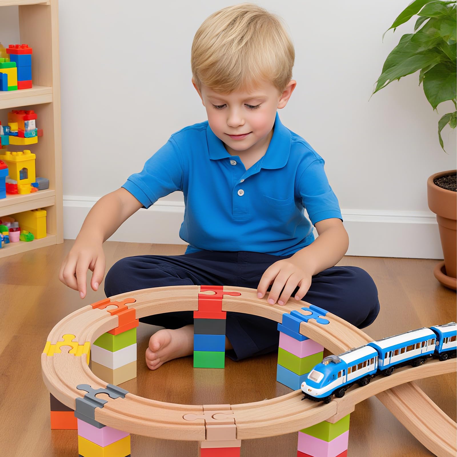 16-teiliges Set Gleisverbinder Für Holzeisenbahn – Bunte ABS-Verbinder, Kompatibel Mit Allen Gängigen Holzschienen-Marken