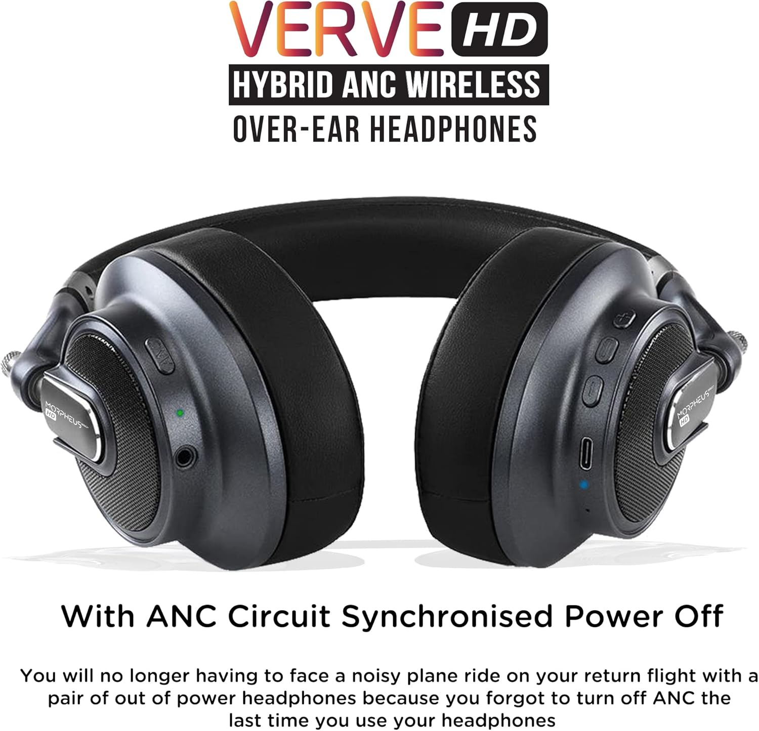 morpheus 360 verve hd hybrid anc wireless noise cancelling headphones hp9750hd premium anc headphones over ear with comfortable soft protein leather