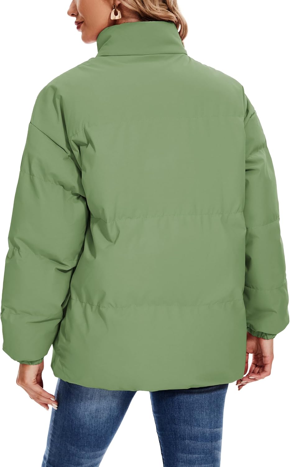 Neineiwu Women’s Winter Cropped Puffer Jacket Coat Short Warm Quilted Jacket with Pockets 2026