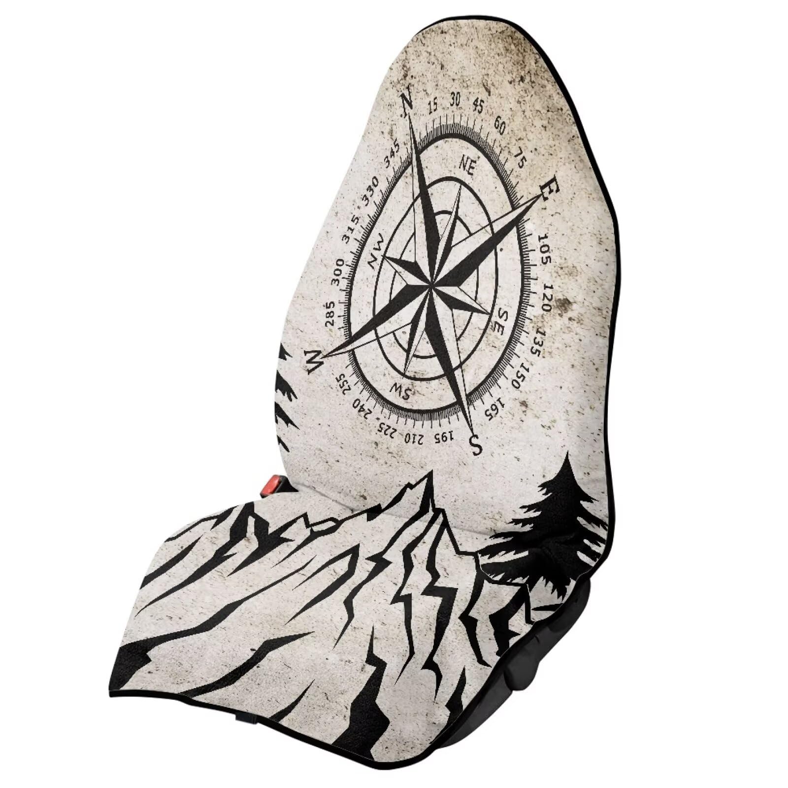 Mountain Compass Car Seat Towel Cover Fashion Auto Interior Waterproof Soft Auto Seat Covers Anti-Slip Vehicle Seat Protector Universal Size Fit for Most Cars SUVs Trucks Vans