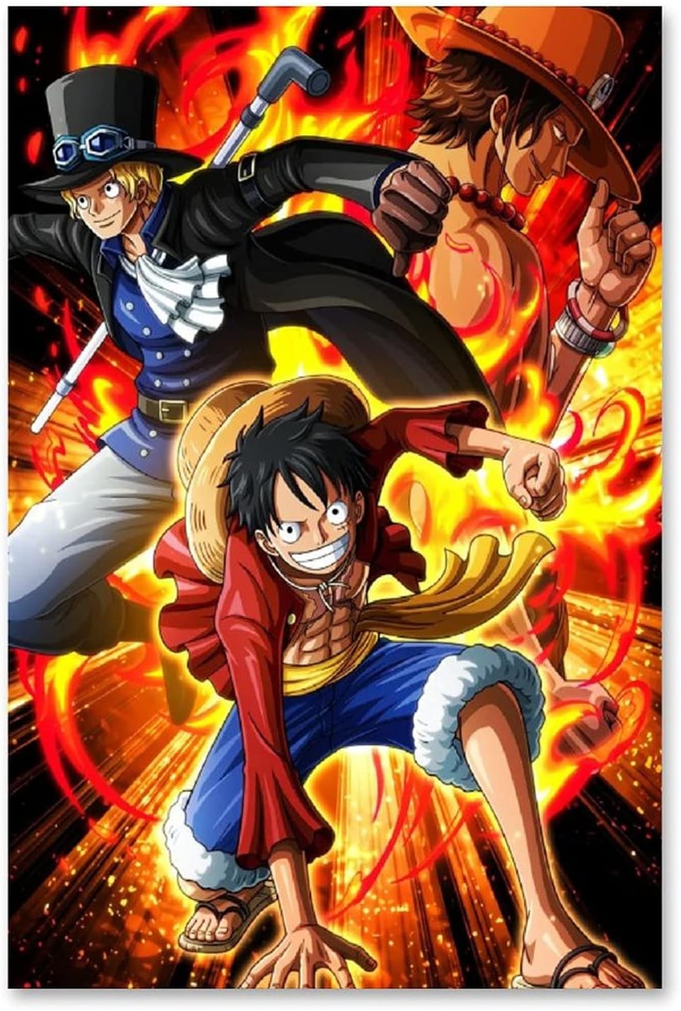 Amazon Com One Piece Luffy Sabo Ace Anime Poster Canvas Poster Wall Art Decor Print Picture Paintings For Living Room Bedroom Decoration Frame x30inch 50x75cm Posters Prints