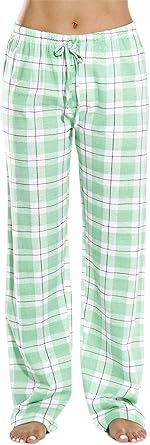 Just Love Womens 100% Cotton Plaid Pajama Pants, Jersey Knit Sleep and Lounge PJ Bottoms