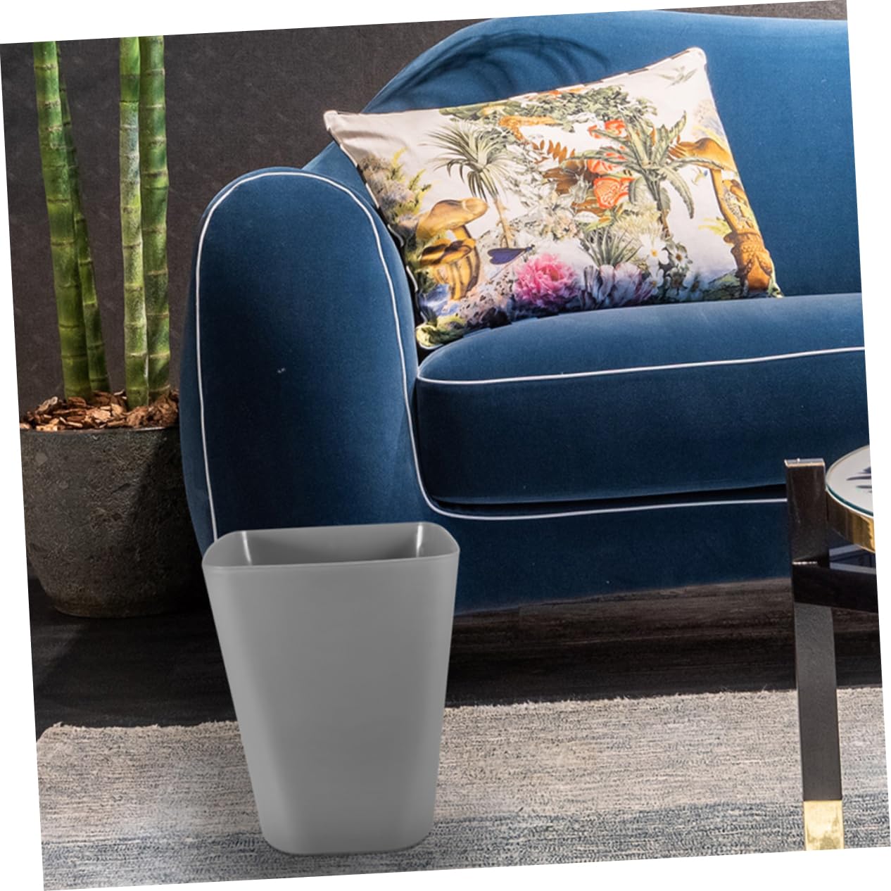2pcs Trash Can Large Kitchen Waste Basket Plastic Storage Bins for Bathroom Office Hotel
