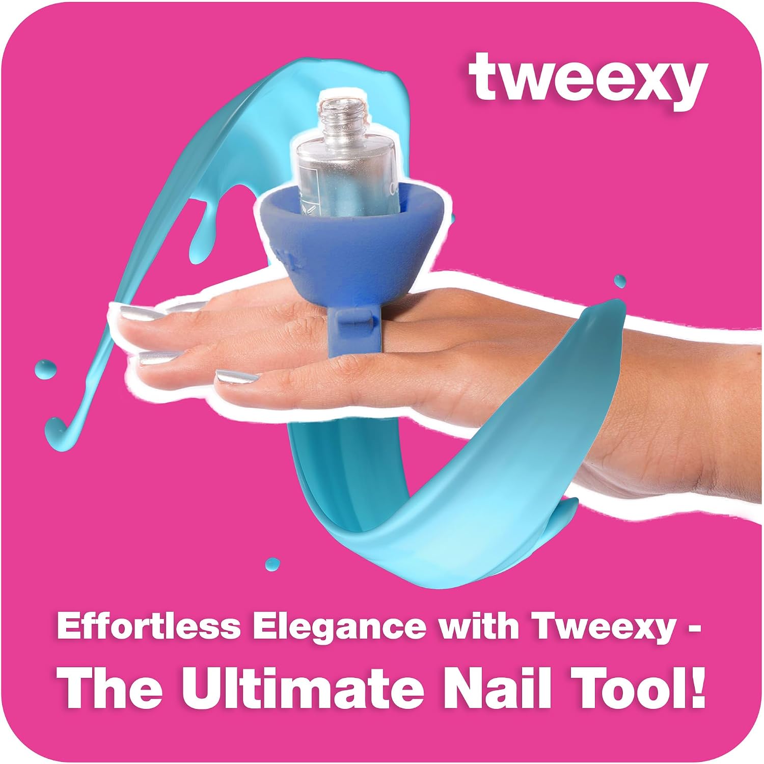 tweexy Wearable Nail Polish Holder Ring - Ideal Gift for Teenage Girls - Nail Polish Holder Stand for Manicure & Pedicure, Fingernail Painting - Nail Polish Accessories (Beach Glass Blue) image 5