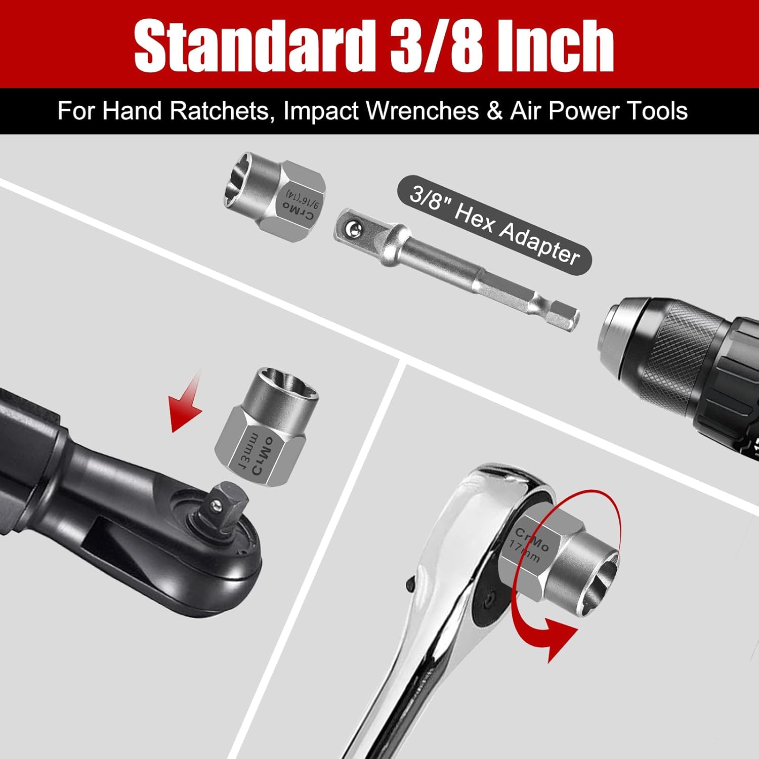 Bolt Extractor Set, 21PCS Easy Out Bolt Extractor Kit, 3/8" Drive Impact Stripped Bolt Remover Extractor Socket Set Tool for Rusted, Rounded, Damaged Nuts