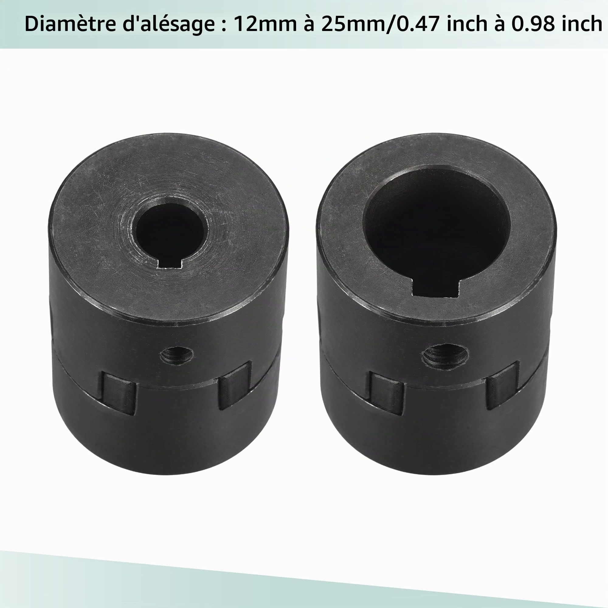 sourcing map Flexible Coupleur Arbre 12mm à 25mm 52mm x 44,5mm Accouplement Moteur Joint