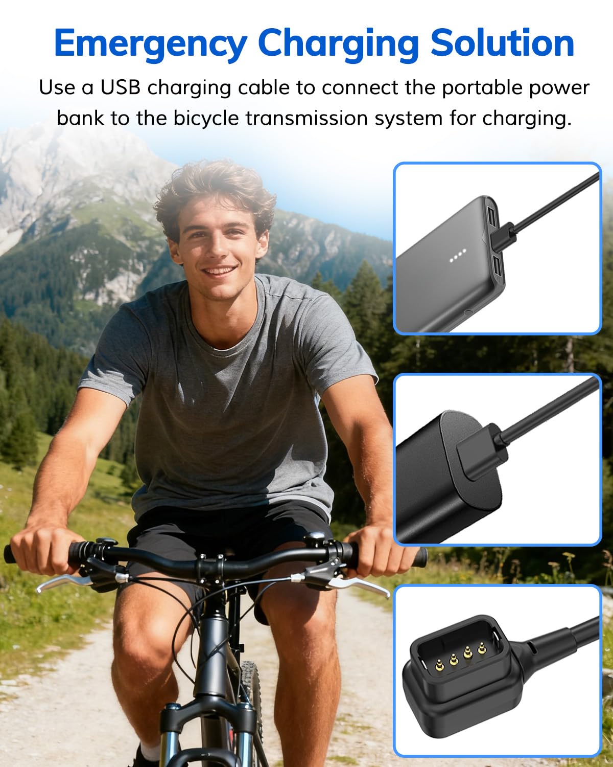 Replacement USB Charging Cable for Di2 EW-EC300, Compatible with Shimano 12-Speed Di2 Road Drivetrains - 1.5M/59inch (USB)