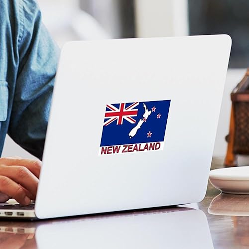 Miniatura 3 de CafePress Etiqueta engomada rectangular de la bandera de Nueva Zelanda (etiquetada) Pegatina rectangular para parachoques