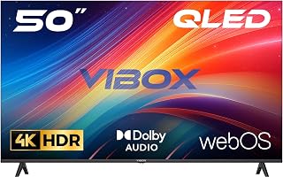Vibox 50' 4K QLED Smart TV | WebOS | 3x HDMI, 2x USB | Wall Mount Compatible | Gesture Remote with Streaming Controls