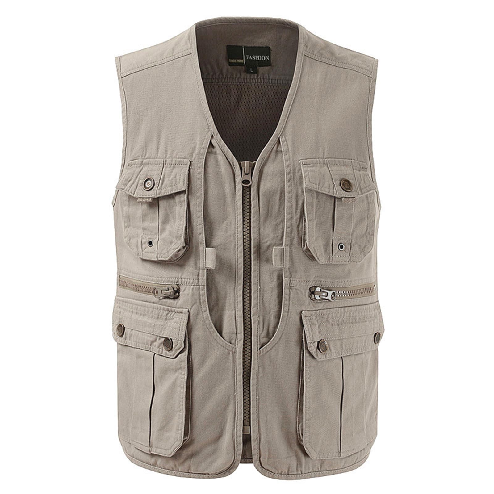 Wygwlg Gilet Mimetico Da Uomo, Gilet Fotografico Da Viaggio Per Pesca Da Lavoro All'aperto Da Uomo Con Tasche Multiple