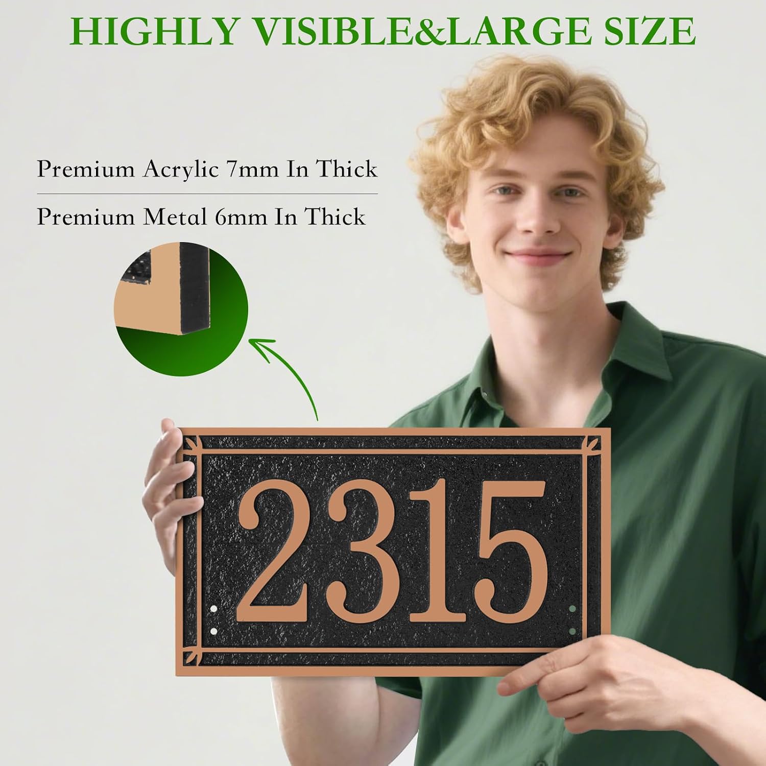 Custom House Address Sign, House Number Plaque Sign for Lawn,Yard,Ground,Driveway,Garden with 2 Stakes,Style 3