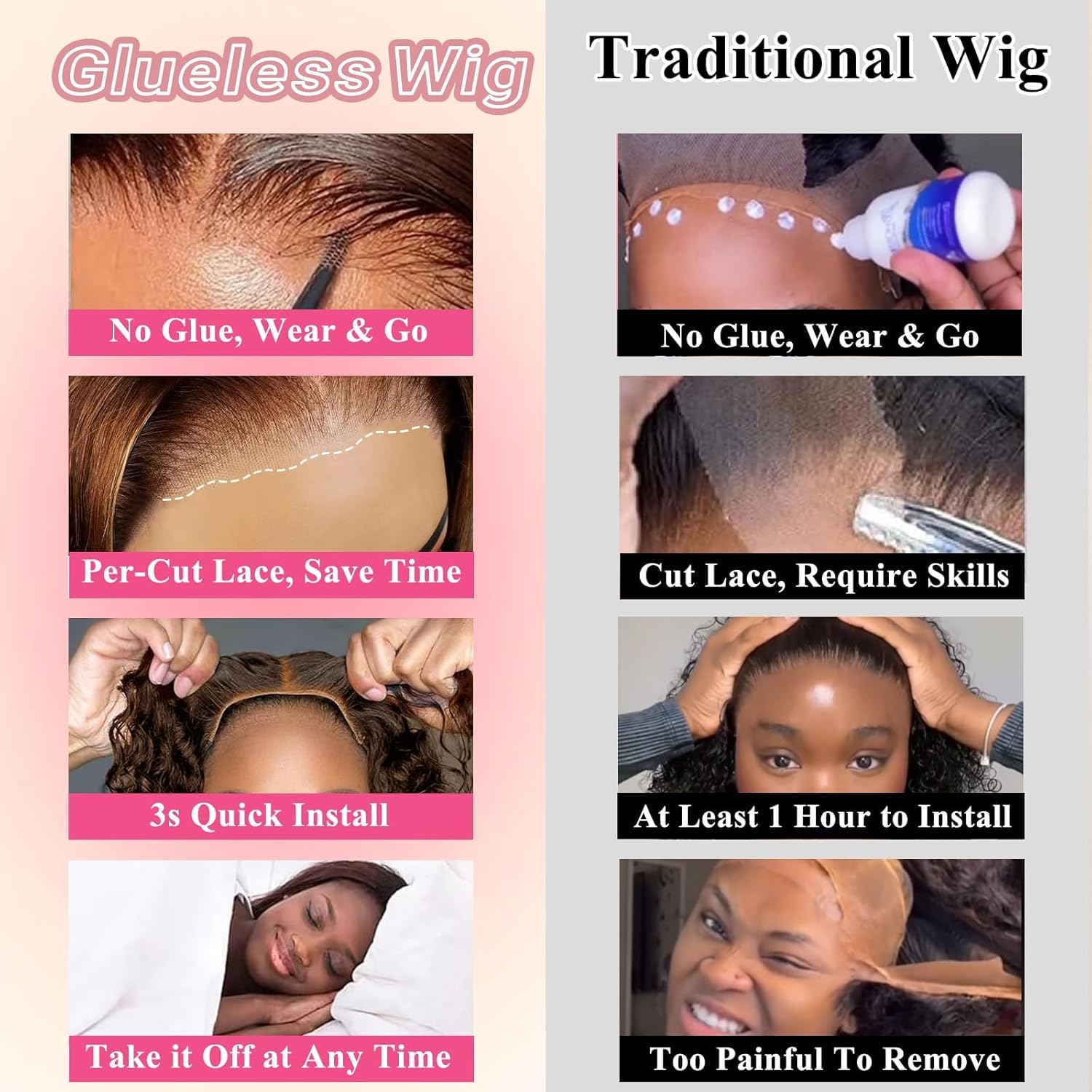 Closure Bob Wig Human Hair Chocolate Brown Glueless Wigs Human Hair Pre Plucked Pre Cut Short Glueless Wig Middle Part Curly Bob Wig Water Wave Lace Frontal Wigs Human Hair For Black Women 14Inch