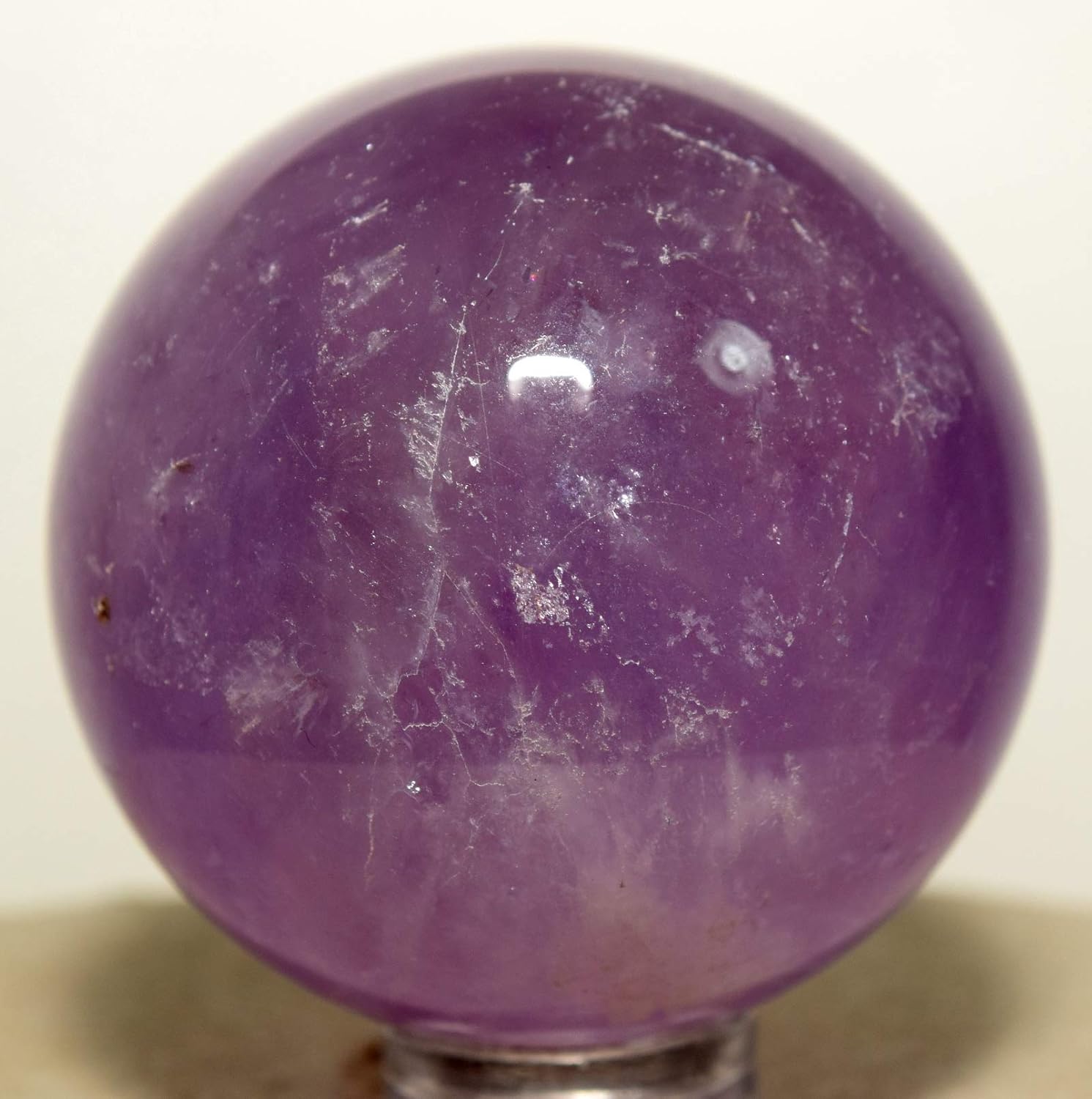 HQRP 42mm 105g Rich Purple Amethyst Quartz Sphere Natural Sparkling Translucent Gemstone Crystal Mineral Ball from China + Stand