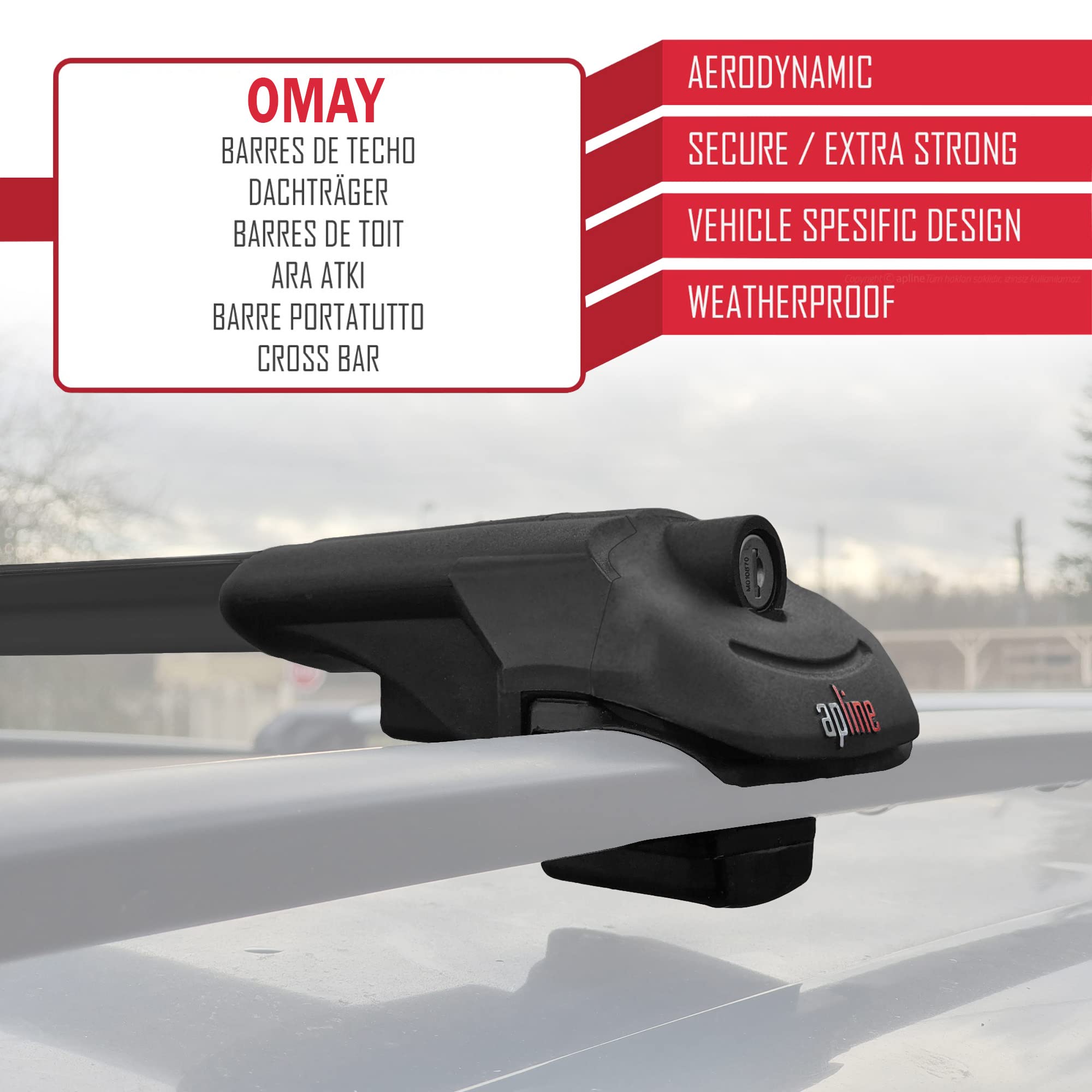 Omay Compatibile con Jeep Cherokee (KK) 2008-2013 Barre Portatutto ACE-1 Portapacchi Barre Tetto NERO