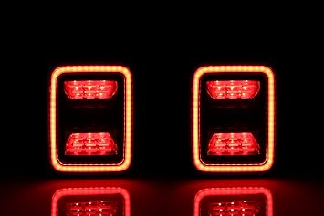 Full LED Taillight for 2020-2023 Jeep Gladiator JT, Smoked Black | Plug & Play, IP67 Waterproof, 4-in-1, Brake Light, Reverse Light, Side Marker Light, Parking Light, for Jeep JT Accessories