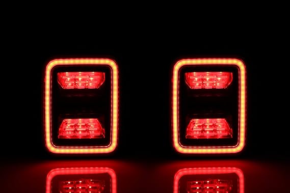 Full LED Taillight for 2020-2023 Jeep Gladiator JT, Smoked Black | Plug & Play, IP67 Waterproof, 4-in-1, Brake Light, Reverse Light, Side Marker Light, Parking Light, for Jeep JT Accessories