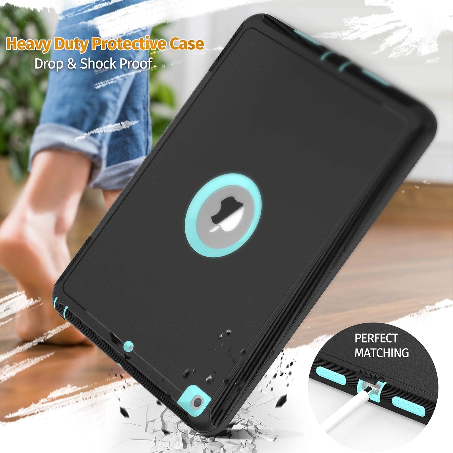 Amazon Crazy 🔥 Deals Timecity iPad 9th/ 8th/ 7th Generation Case,iPad 10.2 2021/ 2020/ 2019 Case.Magnetic Smart Auto Wake/Sleep Cover with Stand Pencil Holder, Stand Case for iPad 9/8/7 Generation,Black/Light Blue