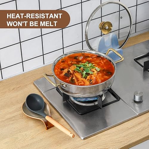 Miniatura 3 de Nihow Soporte de cuchara de cerámica soporte estable para utensilios de cocina de 4 pulgadas, soporte para cuchara para encimera de cocina,