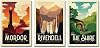 KKMM Lord of The Rings Retro Travel Posters - Set of 3 Bundle - LOTR Vintage Canvas Art Poster and Wall Art Picture Print Modern Family Bedroom Decor Posters 12x18inch30x45cm-3pcs