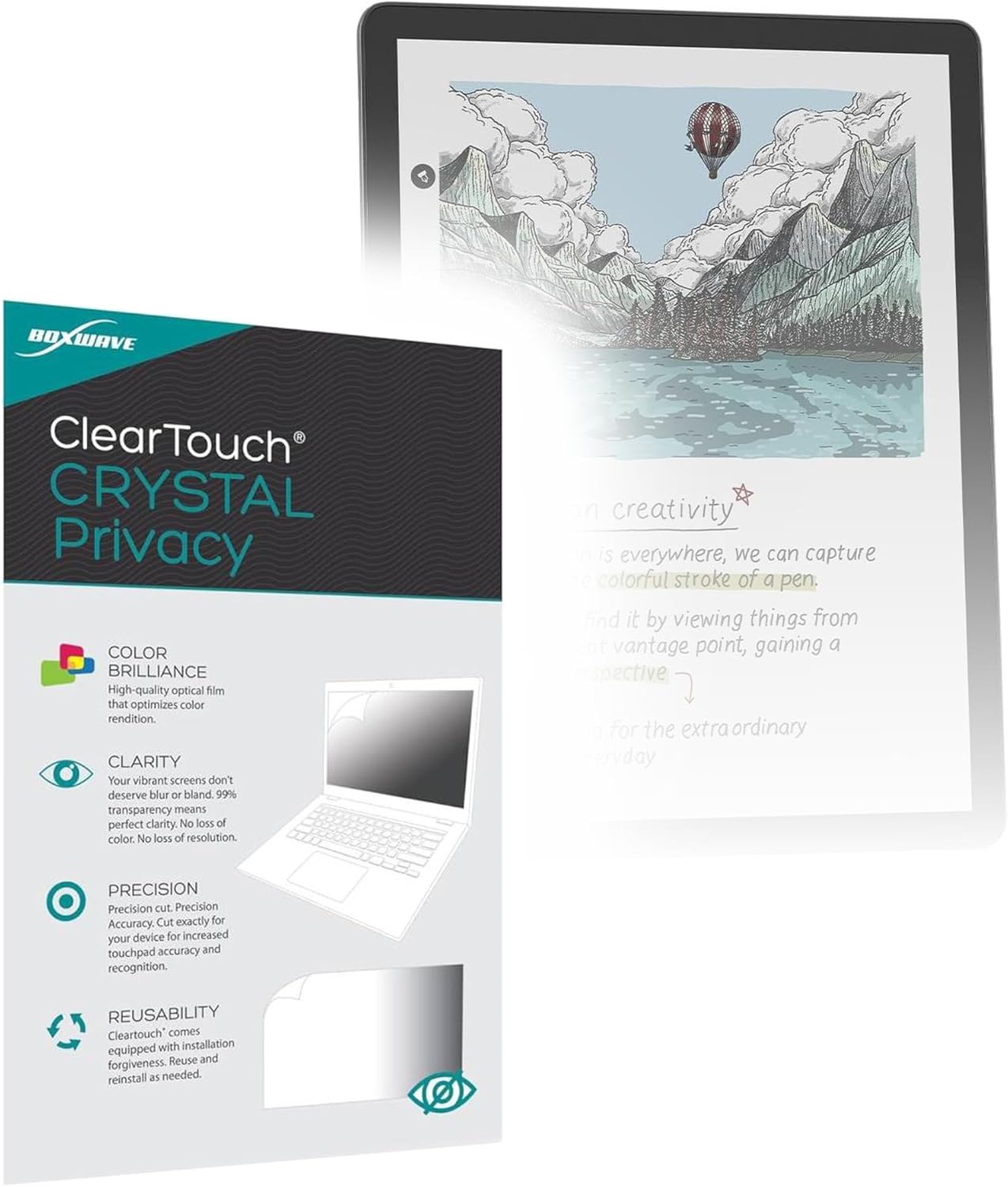 BoxWave Screen Protector Compatible With Amazon Kindle Scribe Colorsoft 2nd Gen (11 in) - ClearTouch Crystal Privacy (2-Pack), Privacy Screen Protector Flexible Film Clear