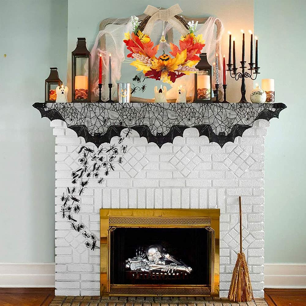 Decoración de otoño, 35 cm Calabaza Baya Hoja de Arce Puerta de otoño Guirnalda de Pared Adorno Guirnalda Día de Acción de Gracias de Halloween Decoraciones de Ventana de otoño con una Campana