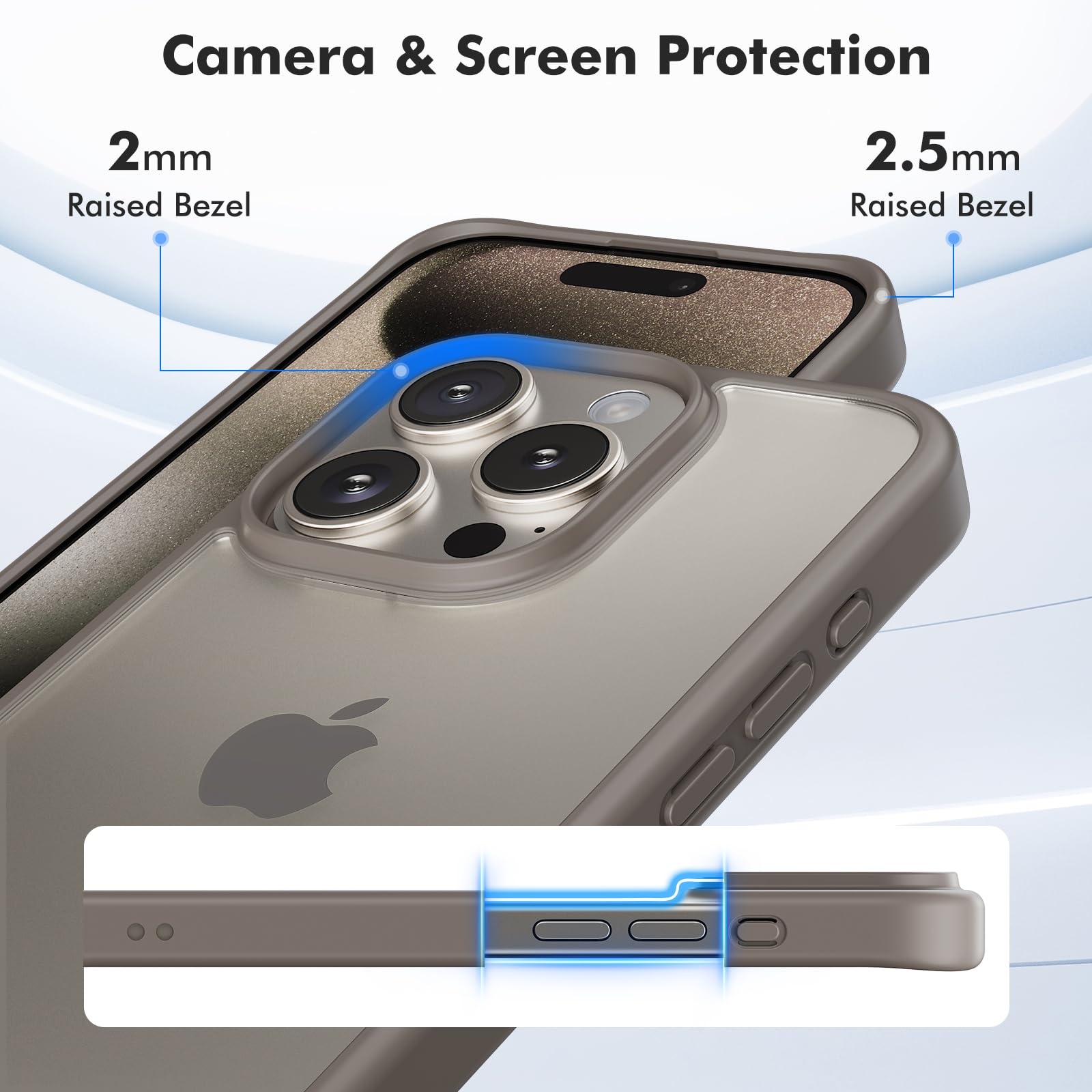 TIIXXA Matte Case for iPhone 15 Pro Case 6.7-Inch, Shockproof Drop Protection, Frosted Translucent Back Phone Cover - Image 4