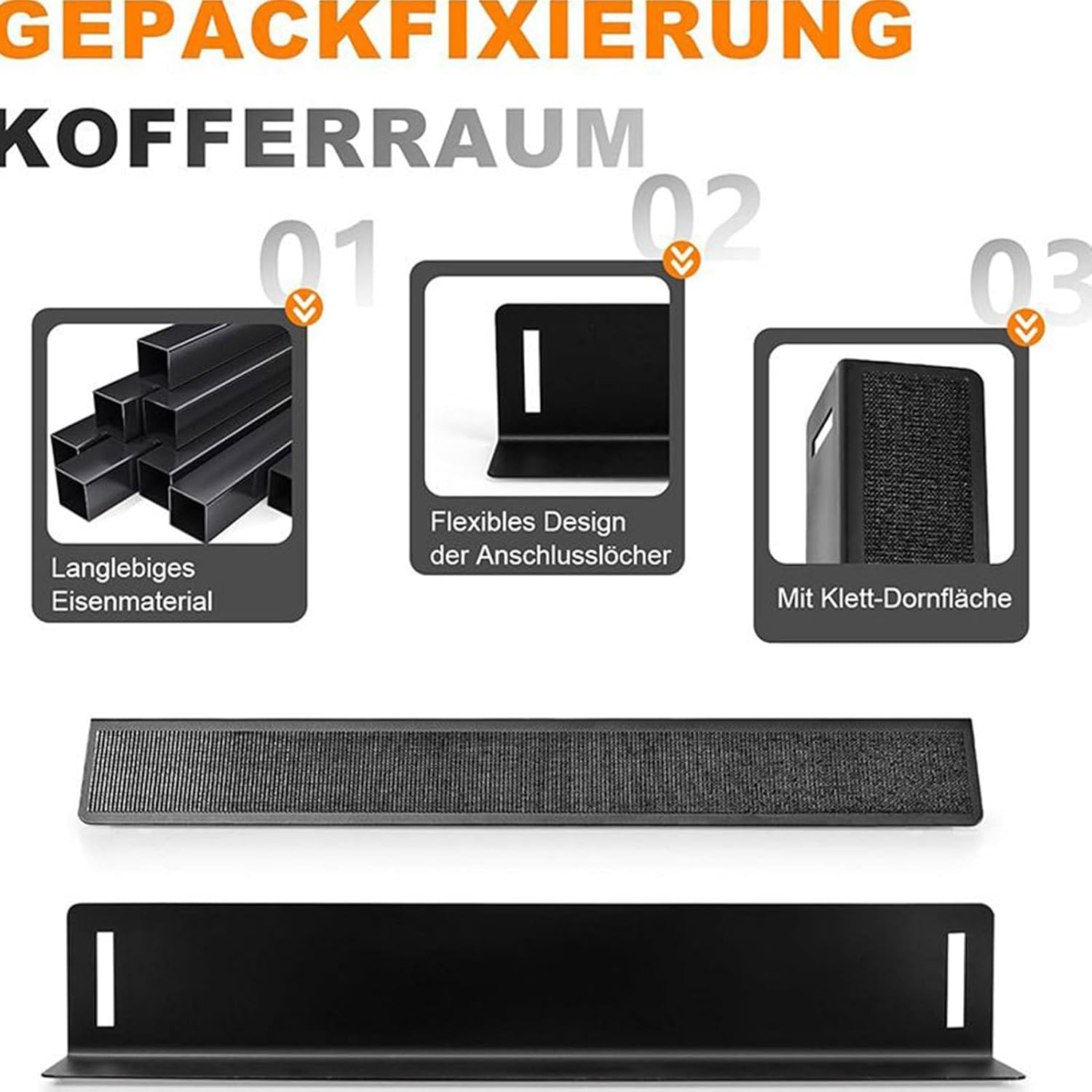 Car Trunk Organizer, Multipurpose Storage Blocks, Cargo Divider Set, Wool Carpet Material, 11.81x1.57x1.97 inches, 3-Piece Design, Adjustable Fit for Sedans, Vehicles, Back Seats