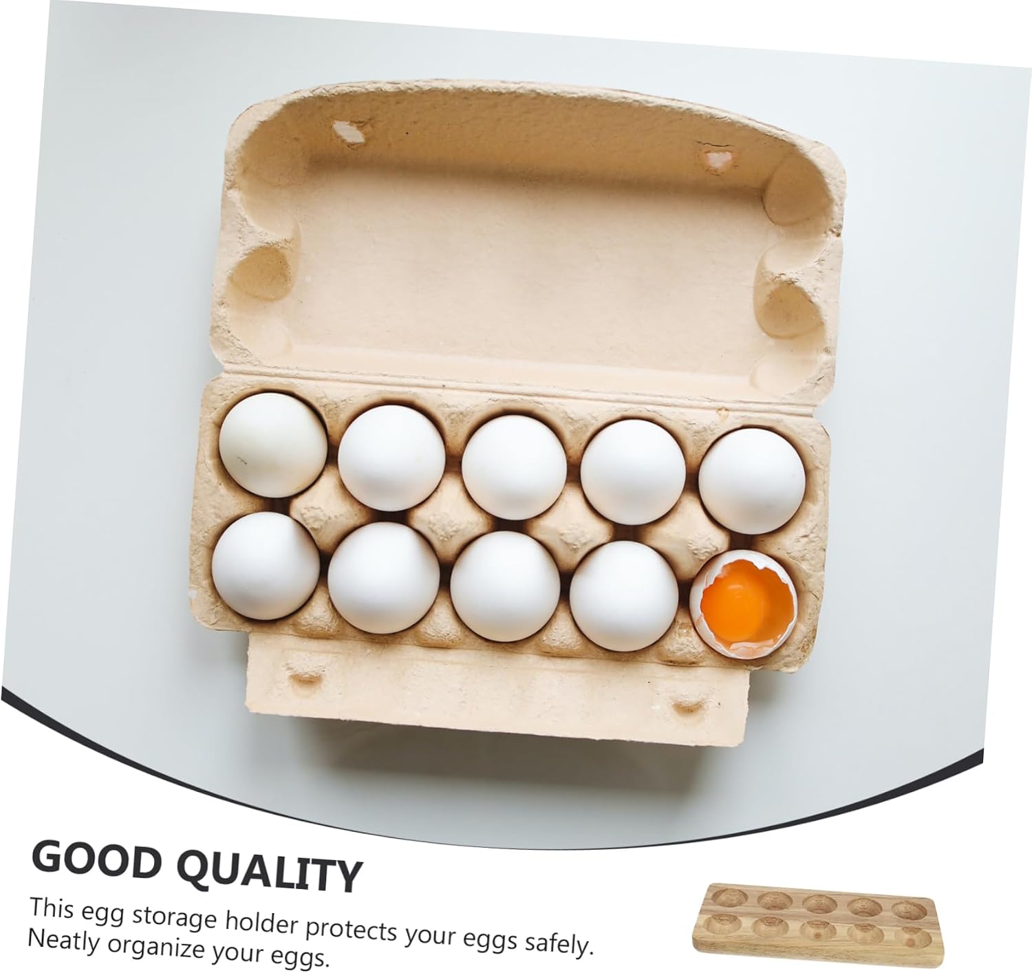 DOITOOL 1pc Simple Wooden Holder Storage Base for Kitchen and Refrigerator Slot Rack Compact Design for Space-saving Use
