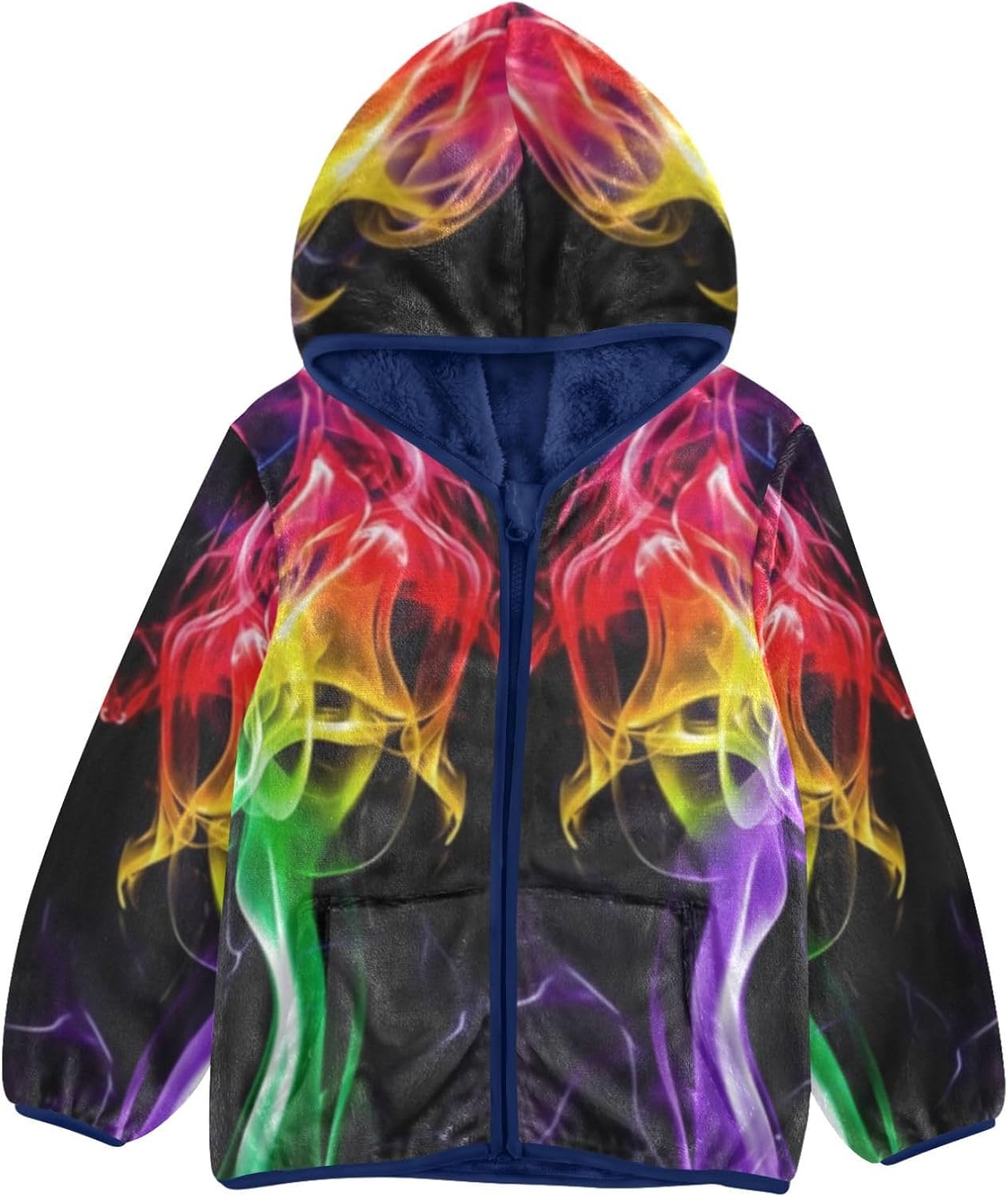 GuoChe Rainbow Smoke Hooded Fleece Jacket Toddler Outerwear Jackets