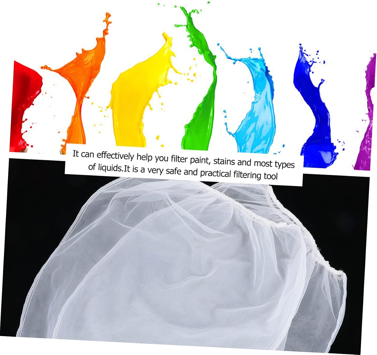DECHOUS 5pcs Elastic Mesh Filter Bags for Paint Straining Fine Mesh Design Static Material Convenient Filtering for Crafts and Home Use