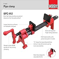 Vista 2 de BESSEY BPC-H12, abrazaderas de tubo de 1/2 pulgada estilo H - Increíblemente versátiles, fáciles de ensamblar, abrazadera de taller indispensable