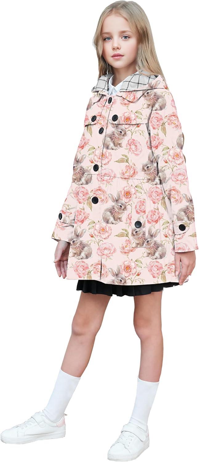 BINPAW Girl's Hooded Trench Coat - Image 4